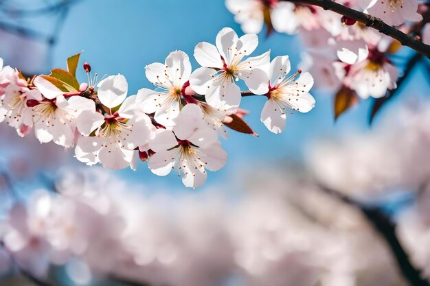 A close up of a cherry blossom tree