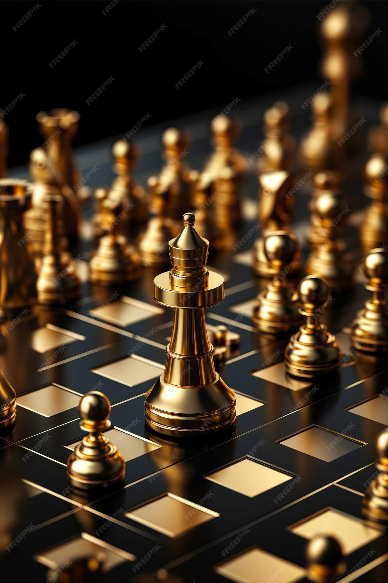 Premium AI Image  Closeup Wallpaper chess pieces on a board