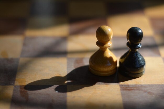 Photo close-up of chess pieces