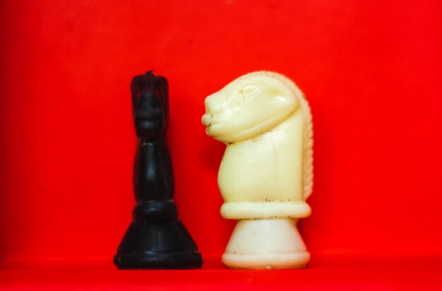 Close-up of chess pieces