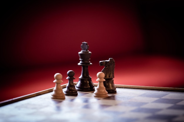 Close-up of chess pieces