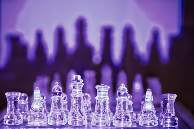 Close-up of chess pieces