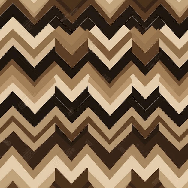 Photo a close up of a chevroned pattern of brown and white generative ai