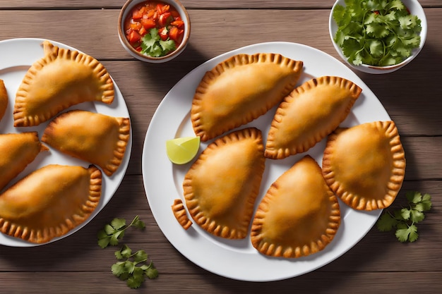 Крупный план генеративного искусства Chicken Empanada от AI