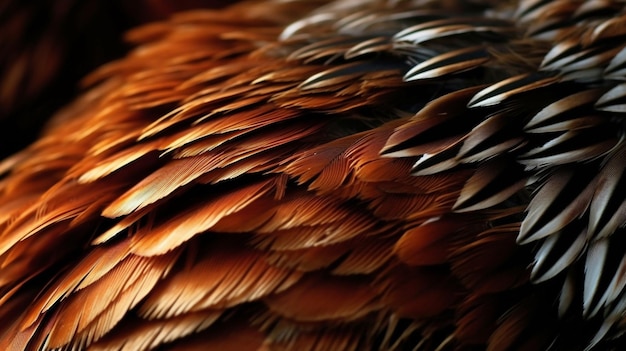 Photo a close up of a chicken's feathers with the word chicken on it