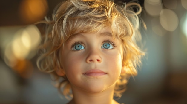 Close Up of Child With Blue Eyes