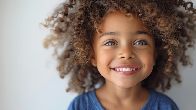 Close Up of Child With Curly Hair