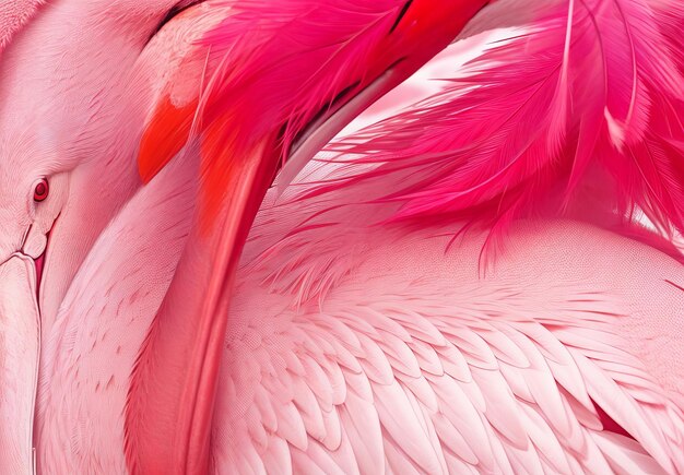 Photo close up of chilean flamingos feather close up of pink flamingo close up of pink feathers close