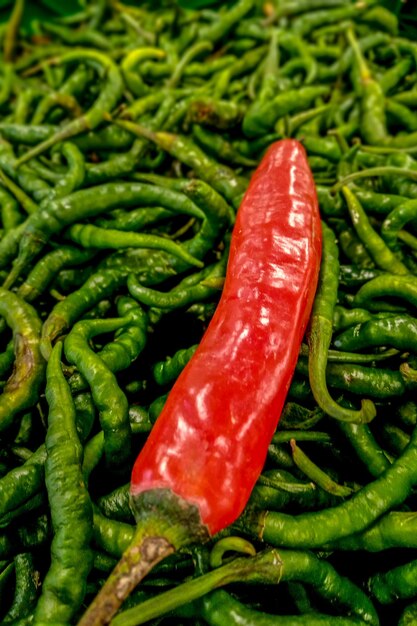 Photo close-up of chili peppers