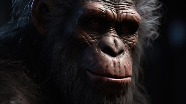 Photo a close up of a chimpanzee face