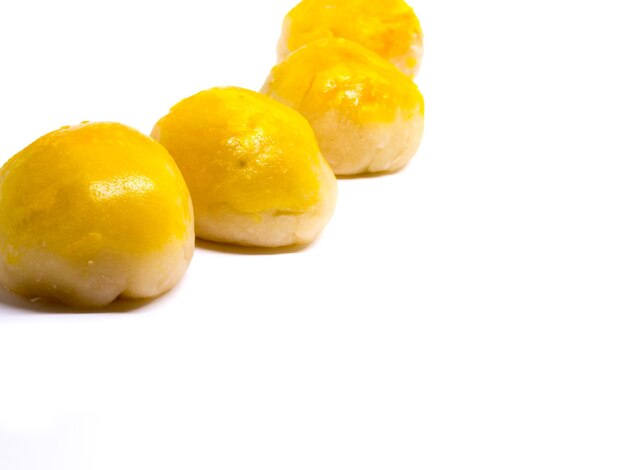 Photo close-up of chinese cake white background