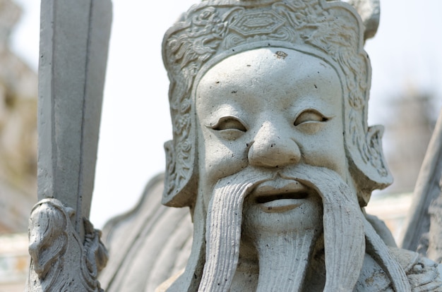 Close up of chinese soldier statue