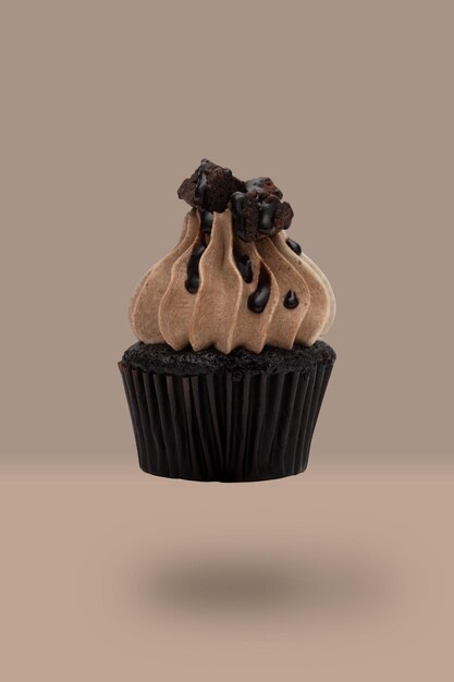 Close-up of chocolate cake against white background