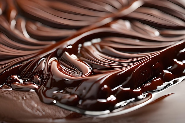 A close up of a chocolate cake with chocolate frosting