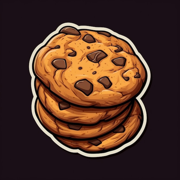 Photo a close up of a chocolate chip cookie on a black background generative ai