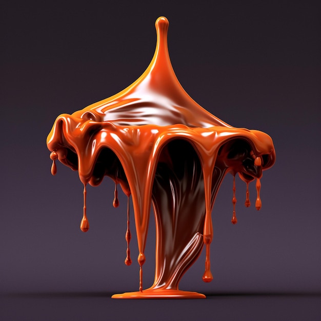 a close up of a chocolate covered object with dripping liquid generative ai