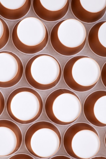 A close up of a chocolate egg tray