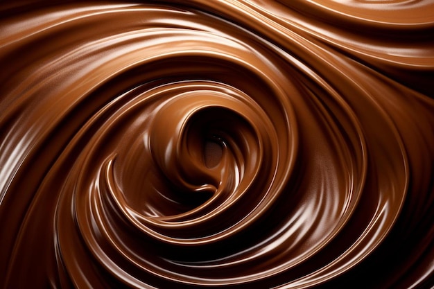 a close up of a chocolate frosting with the background is made by chocolate.