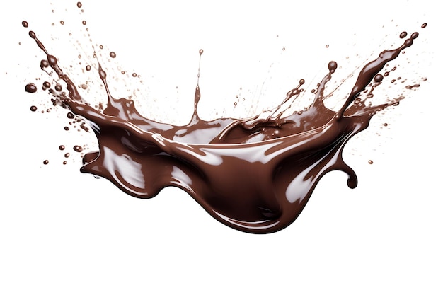 A close up of a chocolate splash