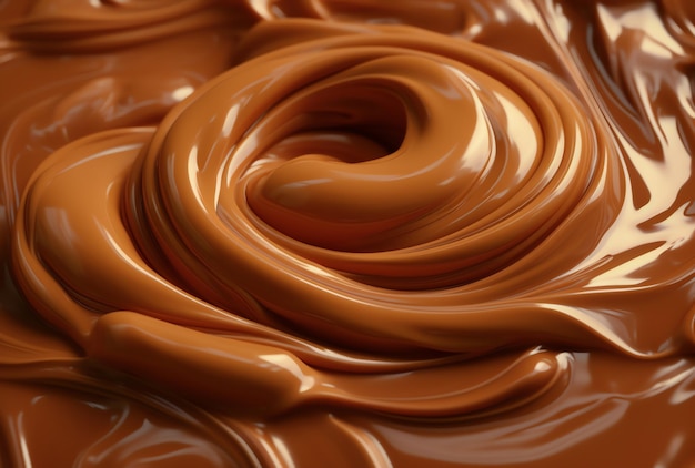 A close up of a chocolate swirl