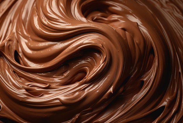 A close up of a chocolate swirl