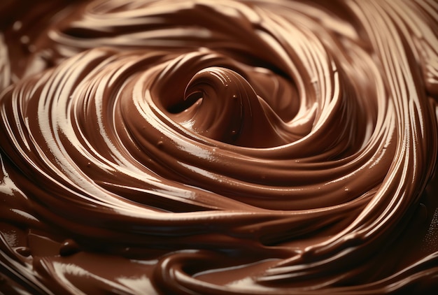 A close up of a chocolate swirl