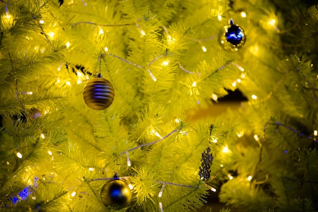 Close-up of christmas decoration hanging on tree