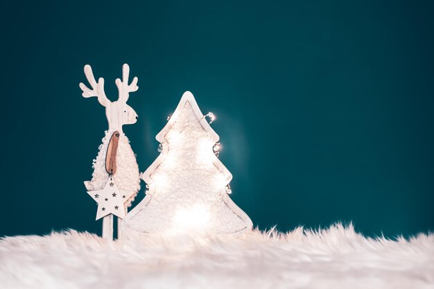 Close-up of christmas decoration on snow