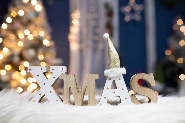 Photo close-up of christmas decoration on table