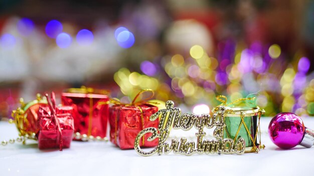 Photo close-up of christmas decoration on table