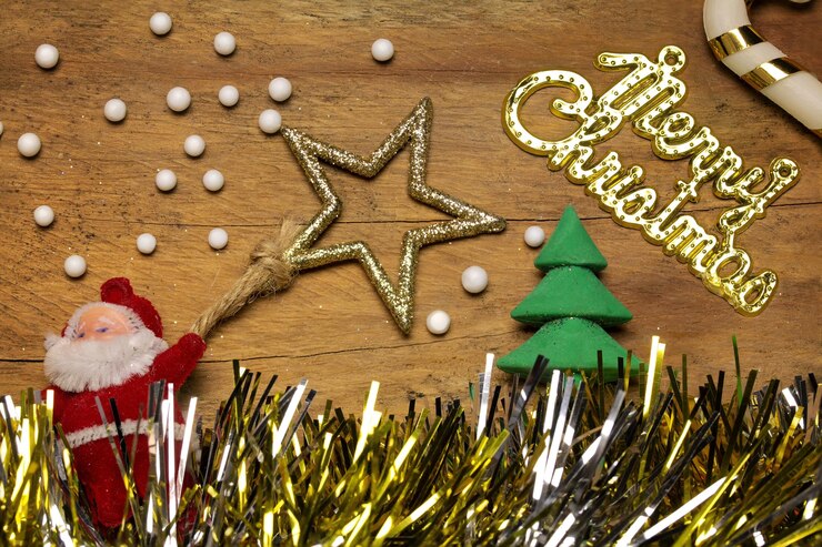 Photo テーブルのクリスマス装飾のクローズアップ