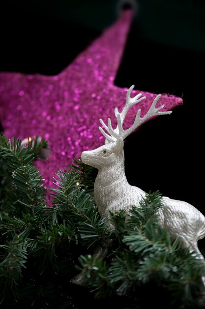 Photo close-up of christmas decoration on white background