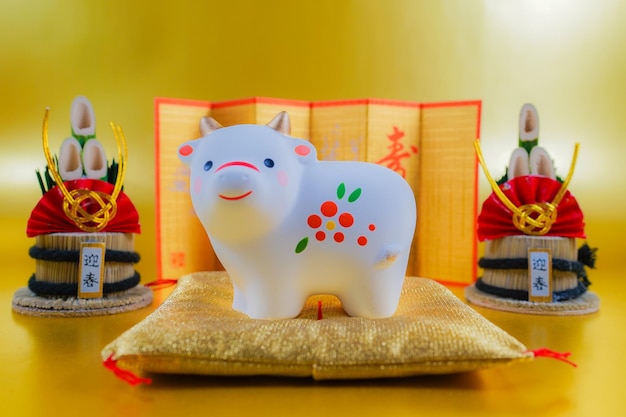 Photo close-up of christmas decorations on table