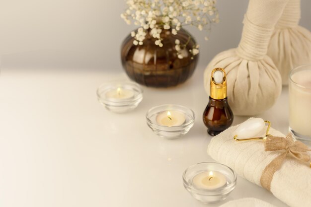 Close-up of christmas decorations on table