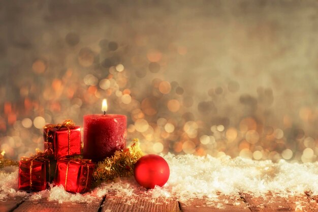 Photo close-up of christmas decorations on table