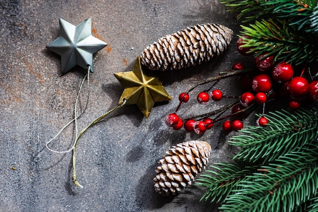 Close-up of christmas decorations on tree