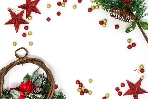 Photo close-up of christmas decorations on white background