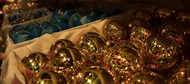 Foto close-up delle decorazioni natalizie