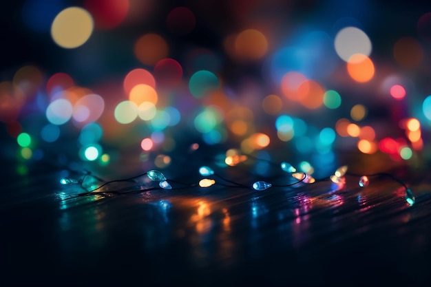 A close up of a christmas lights