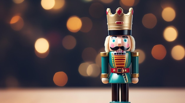 Close up of a Christmas nutcracker background