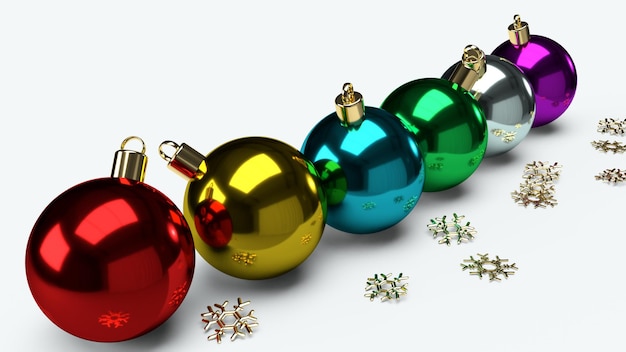 白い背景のクリスマスの装飾品のクローズアップ