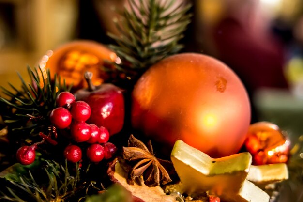 Photo close-up of christmas ornaments