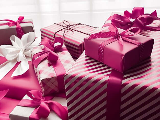 Photo close-up of christmas presents on table