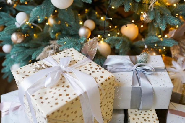 Close-up of christmas presents