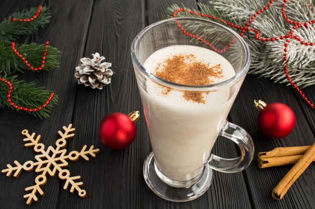 Close up on Christmas tradition eggnog