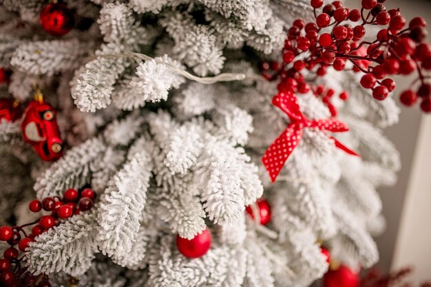 Close-up of christmas tree during winter