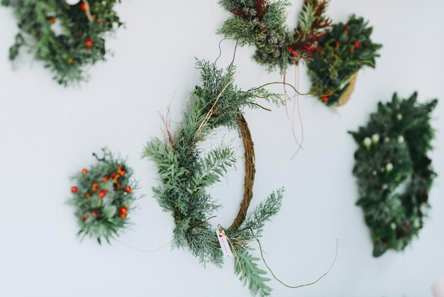 Photo close-up of christmas tree in winter