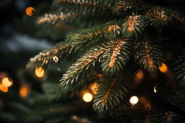 A close up of a christmas tree with lights