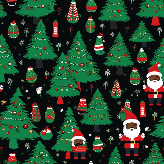 a close up of a christmas tree with santa claus and other holiday items generative ai