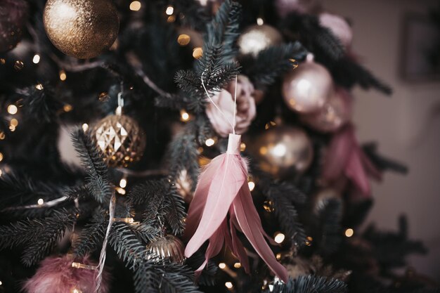 Photo close-up of christmas tree